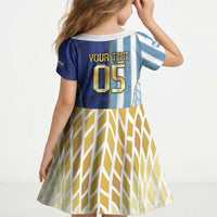 Custom Argentine And Cape Verde Football Kid Short Sleeve Dress Split Flag Puma Shark Soccer