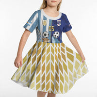 Custom Argentine And Cape Verde Football Kid Short Sleeve Dress Split Flag Puma Shark Soccer