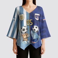Custom Argentine And Cape Verde Football Kimono Sleeve Blouse Split Flag Puma Shark Soccer