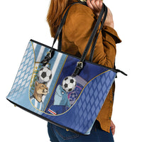 Argentine And Cape Verde Football Leather Tote Bag Split Flag Puma Shark Soccer