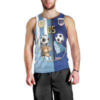 Custom Argentine And Cape Verde Football Men Tank Top Split Flag Puma Shark Soccer