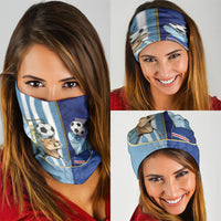 Argentine And Cape Verde Football Neck Gaiter Split Flag Puma Shark Soccer