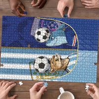 Argentine And Cape Verde Football Puzzle Split Flag Puma Shark Soccer