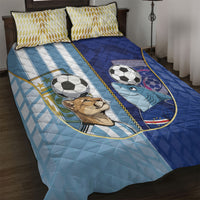 Argentine And Cape Verde Football Quilt Bed Set Split Flag Puma Shark Soccer