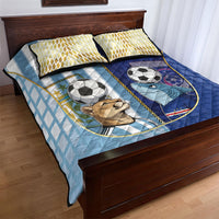 Argentine And Cape Verde Football Quilt Bed Set Split Flag Puma Shark Soccer