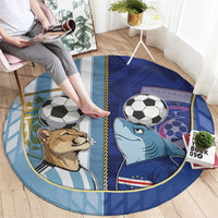 Argentine And Cape Verde Football Round Carpet Split Flag Puma Shark Soccer