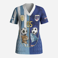 Custom Argentine And Cape Verde Football Scrub Top Split Flag Puma Shark Soccer