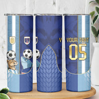 Custom Argentine And Cape Verde Football Skinny Tumbler Split Flag Puma Shark Soccer