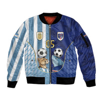 Custom Argentine And Cape Verde Football Sleeve Zip Bomber Jacket Split Flag Puma Shark Soccer