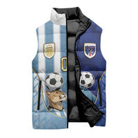 Custom Argentine And Cape Verde Football Sleeveless Puffer Jacket Split Flag Puma Shark Soccer