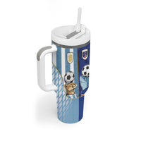 Custom Argentine And Cape Verde Football Tumbler With Handle Split Flag Puma Shark Soccer