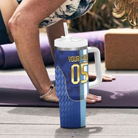 Custom Argentine And Cape Verde Football Tumbler With Handle Split Flag Puma Shark Soccer
