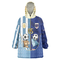 Custom Argentine And Cape Verde Football Wearable Blanket Hoodie Split Flag Puma Shark Soccer