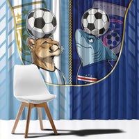 Argentine And Cape Verde Football Window Curtain Split Flag Puma Shark Soccer