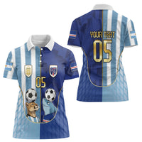 Custom Argentine And Cape Verde Football Women Polo Shirt Split Flag Puma Shark Soccer