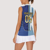 Custom Argentine And Cape Verde Football Women Sleeveless Polo Shirt Split Flag Puma Shark Soccer