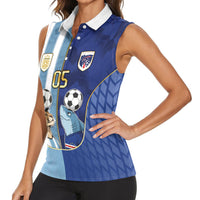 Custom Argentine And Cape Verde Football Women Sleeveless Polo Shirt Split Flag Puma Shark Soccer