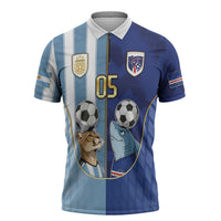 Custom Argentine And Cape Verde Football Zipper Polo Shirt Split Flag Puma Shark Soccer