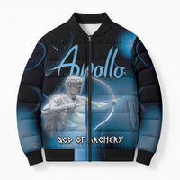 Ancient Greek Apollo Bomber Puffer Jacket God Of Archery - Wonder Print Shop