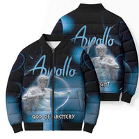 Ancient Greek Apollo Bomber Puffer Jacket God Of Archery - Wonder Print Shop