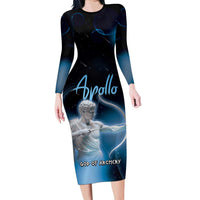 Ancient Greek Apollo Family Matching Long Sleeve Bodycon Dress and Hawaiian Shirt God Of Archery - Wonder Print Shop