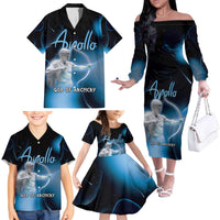 Ancient Greek Apollo Family Matching Off The Shoulder Long Sleeve Dress and Hawaiian Shirt God Of Archery - Wonder Print Shop