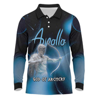 Ancient Greek Apollo Long Sleeve Polo Shirt God Of Archery - Wonder Print Shop