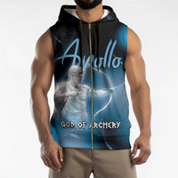 Ancient Greek Apollo Sleeveless Zip Hoodie God Of Archery - Wonder Print Shop