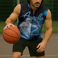 Ancient Greek Apollo Sleeveless Zip Hoodie God Of Archery - Wonder Print Shop