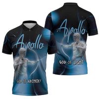 Ancient Greek Apollo Zipper Polo Shirt God Of Archery - Wonder Print Shop