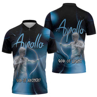 Ancient Greek Apollo Zipper Polo Shirt God Of Archery - Wonder Print Shop