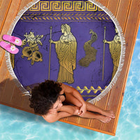 Hera Beach Blanket Goddess With Ancient Greek Pattern - Wonder Print Shop