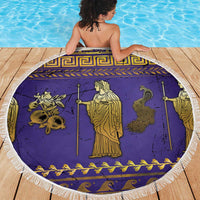 Hera Beach Blanket Goddess With Ancient Greek Pattern - Wonder Print Shop