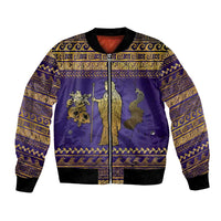 Hera Bomber Jacket Goddess With Ancient Greek Pattern - Wonder Print Shop