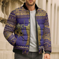 Hera Bomber Puffer Jacket Goddess With Ancient Greek Pattern - Wonder Print Shop