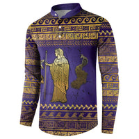 Hera Button Sweatshirt Goddess With Ancient Greek Pattern - Wonder Print Shop