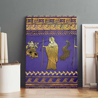 Hera Canvas Wall Art Goddess With Ancient Greek Pattern - Wonder Print Shop