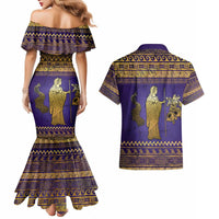 Hera Couples Matching Mermaid Dress and Hawaiian Shirt Goddess With Ancient Greek Pattern - Wonder Print Shop