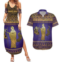 Hera Couples Matching Summer Maxi Dress and Hawaiian Shirt Goddess With Ancient Greek Pattern - Wonder Print Shop