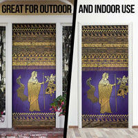 Hera Door Cover Goddess With Ancient Greek Pattern - Wonder Print Shop