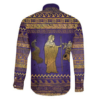 Hera Family Matching Off The Shoulder Long Sleeve Dress and Hawaiian Shirt Goddess With Ancient Greek Pattern - Wonder Print Shop