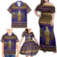 Hera Family Matching Off Shoulder Maxi Dress and Hawaiian Shirt Goddess With Ancient Greek Pattern - Wonder Print Shop