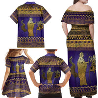 Hera Family Matching Off Shoulder Maxi Dress and Hawaiian Shirt Goddess With Ancient Greek Pattern - Wonder Print Shop