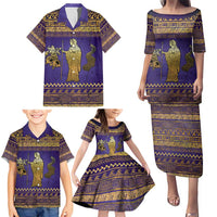 Hera Family Matching Puletasi and Hawaiian Shirt Goddess With Ancient Greek Pattern - Wonder Print Shop