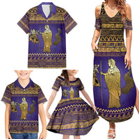 Hera Family Matching Summer Maxi Dress and Hawaiian Shirt Goddess With Ancient Greek Pattern - Wonder Print Shop