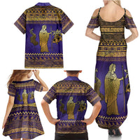 Hera Family Matching Summer Maxi Dress and Hawaiian Shirt Goddess With Ancient Greek Pattern - Wonder Print Shop