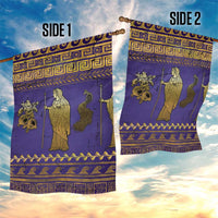 Hera Garden Flag Goddess With Ancient Greek Pattern - Wonder Print Shop
