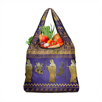 Hera Grocery Bag Goddess With Ancient Greek Pattern - Wonder Print Shop