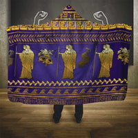Hera Hooded Blanket Goddess With Ancient Greek Pattern - Wonder Print Shop