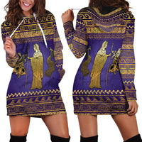 Hera Hoodie Dress Goddess With Ancient Greek Pattern - Wonder Print Shop